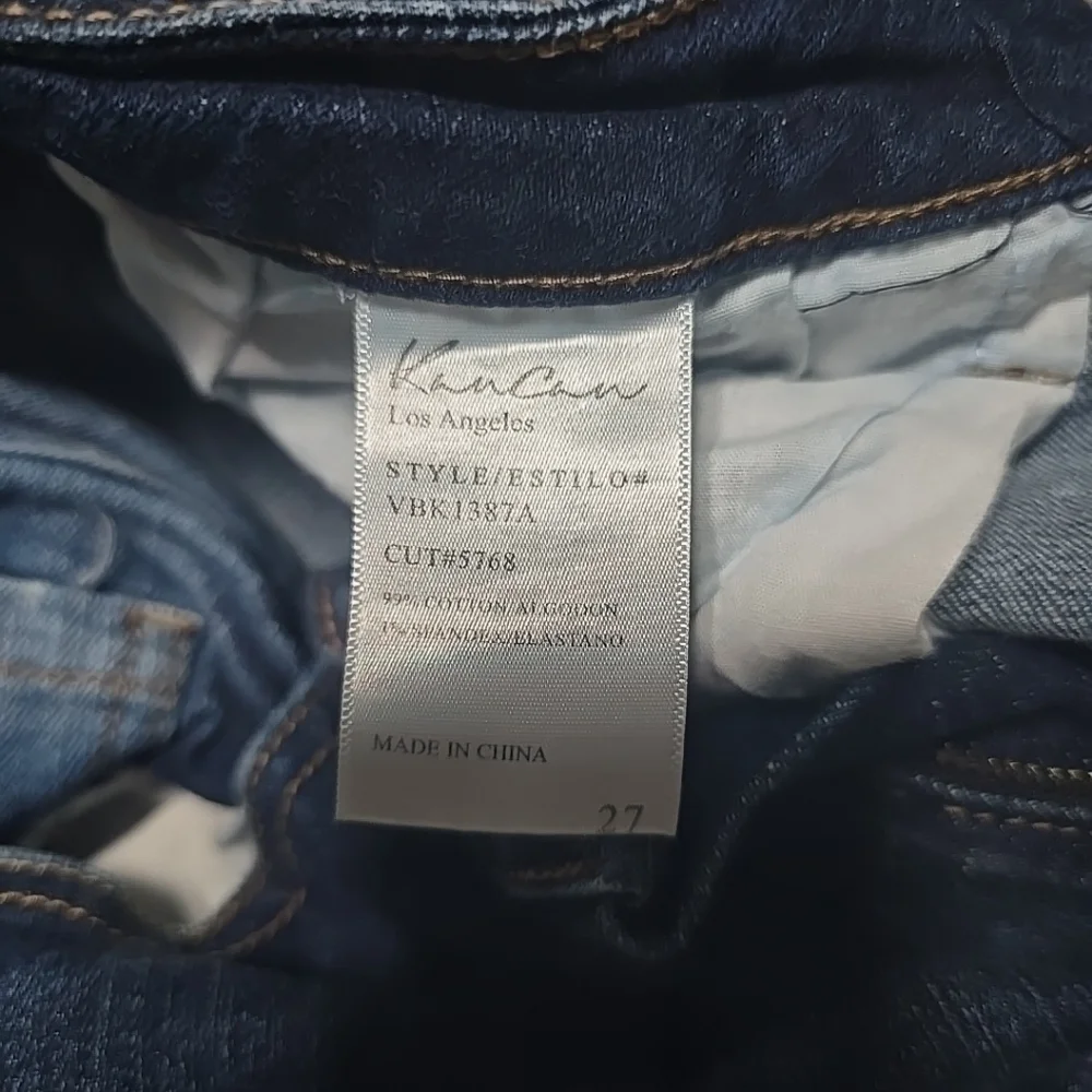 Kancan Estilo# VBK1387A high Rise Dark Wash, Disteessed Skinny Jeans Sz 27